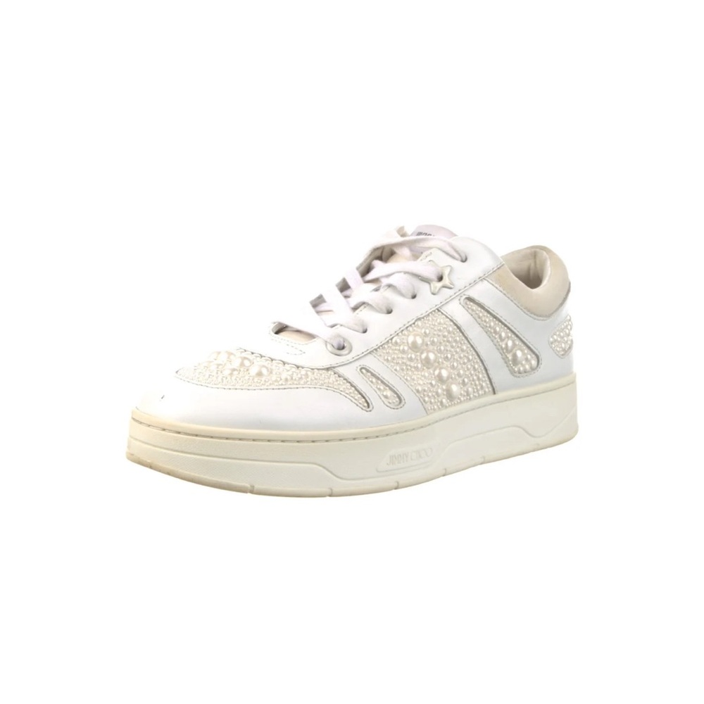 Jimmy Choo White and Cream Sneakers